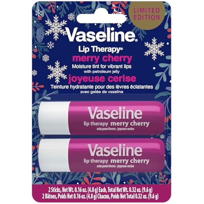 Vaseline LIP THERAPY STICK TWIN PACK  MERRY CHERRY HOLIDAY LIMITED EDITION (2-PACK) - Image 3